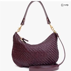 Clare V. Woven Leather Moyen OASIS ZIGZAG WOVEN BAG.